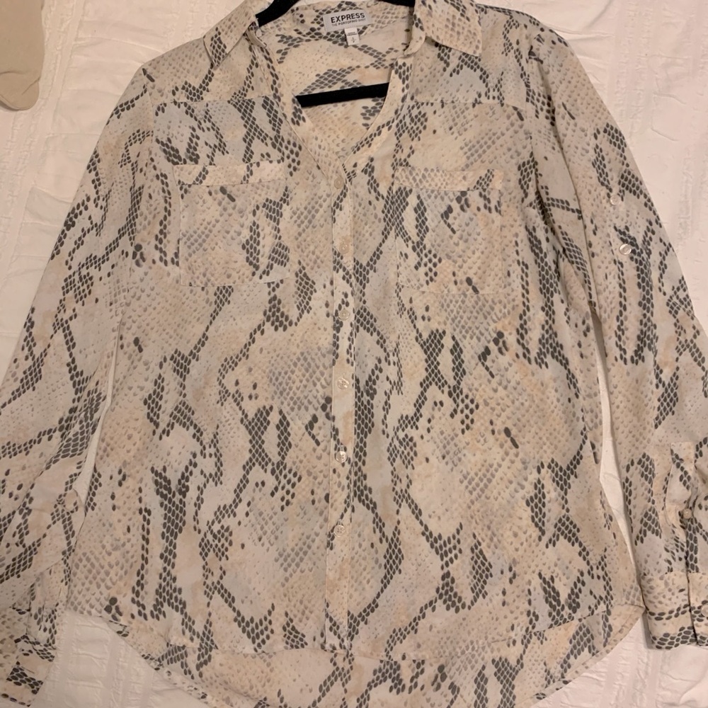 Express Portofino snakeskin print blouse